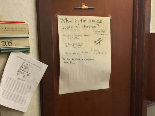 Poster on door