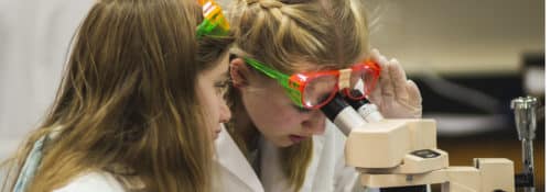 girls in lab