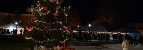 Christmas tree on campus during founding festival 2019