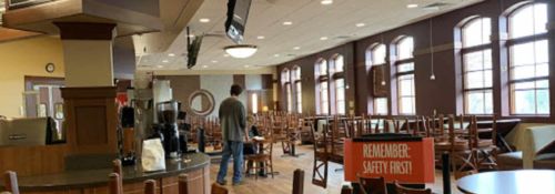 AJ's Cafe during campus lockdown