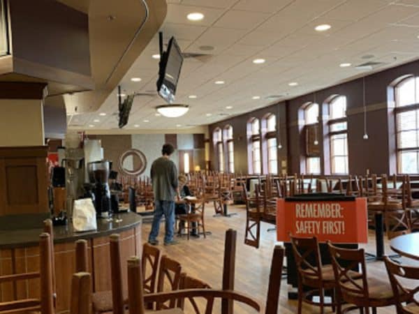 AJ's Cafe during campus lockdown