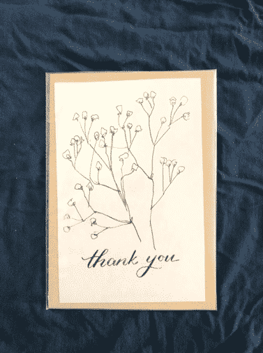 Thank you card with plant