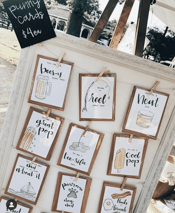 Cards on frame display