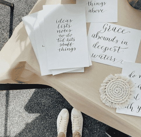 Cards with printed words