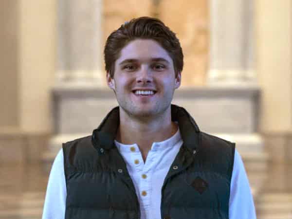 Hank bohl in front of chapel