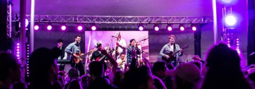 College student band performing