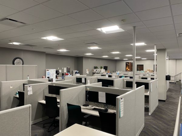 Office space with cubicles