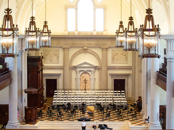 A view of the interior of Hillsdale College’s Christ Chapel