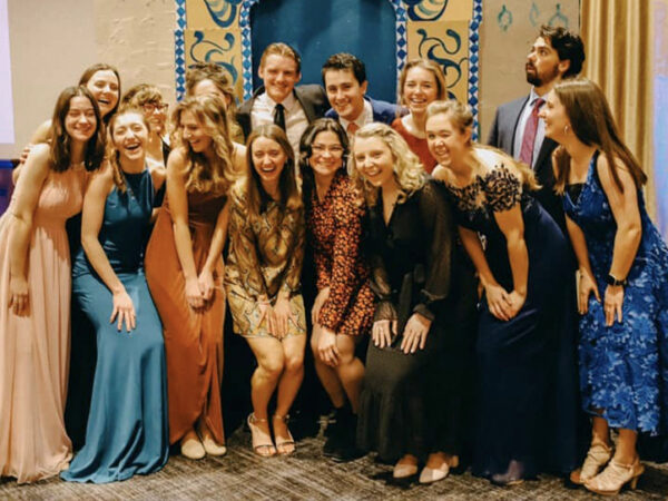 Students posing for a photo op