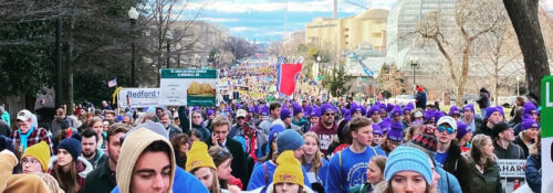 Hillsdale College students and members of the Hillsdale College for Life club attended this year’s March for Life rally in Washington.
