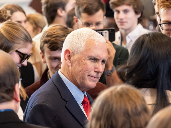 Mike Pence, 48th vice president of the United States, presented the second Drummond Lecture of the 2022-2023 academic year in Hillsdale College’s Christ Chapel on March 1. His lecture was titled “The Role of Faith in Public Life.”