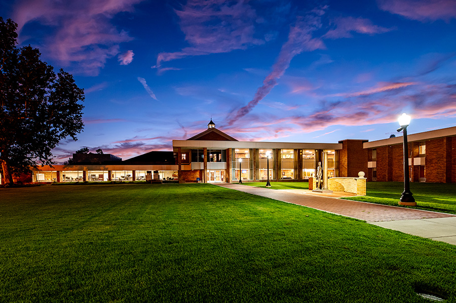 The north quad—the green, grassy area to the north of Central Hall—
