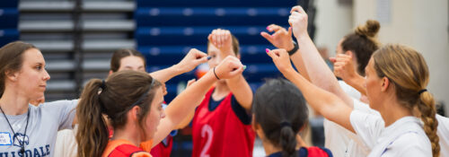 Girls participate in Women's Basketball Elite Camp at the Roche Sports Complex in Hillsdale, MI on June 9, 2024.