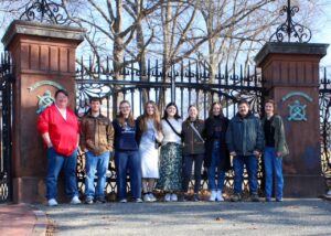 Group in front of gate