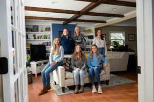 Family on sofa